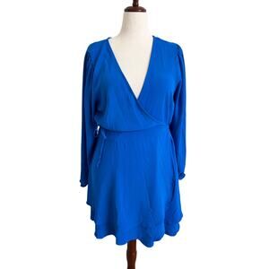 GeeGee Long Sleeve Wrap Knee Length Dress 1X/XL